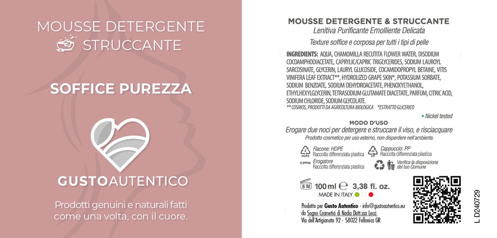 Mousse detergente Soffice Purezza